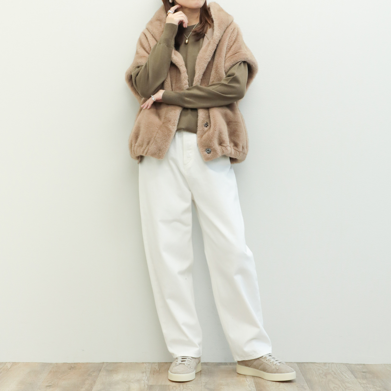  ウールブレンドブレザー　Sサイズ ベージュ　完売品 新品未使用❗️】ZARA ヘリンボーンウールブレンド ストレート